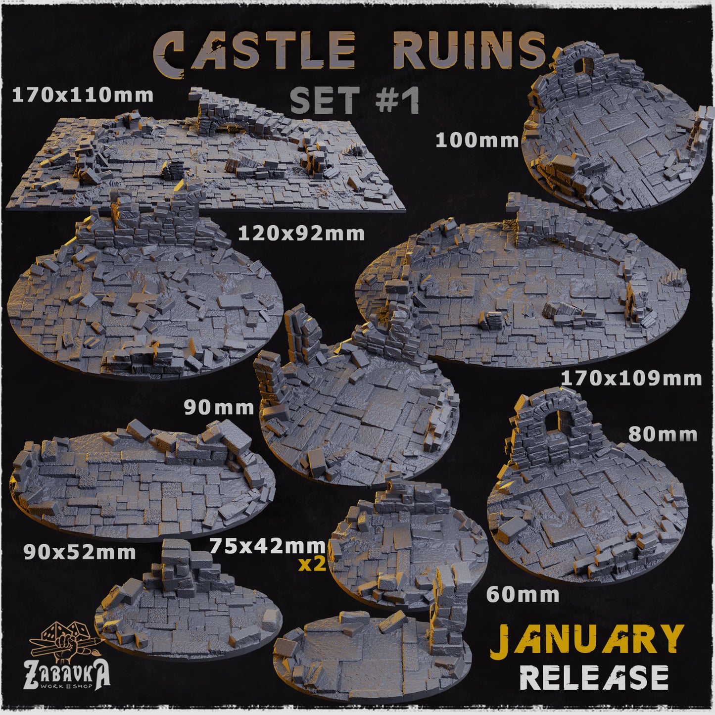 Castle Ruins Bases by Zabavka
