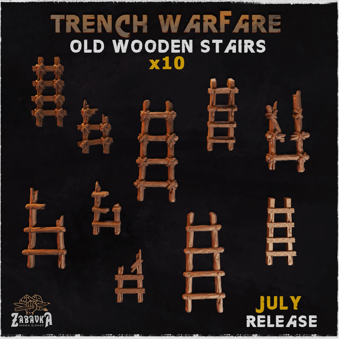 Trench Warfare Old Wooden Ladders