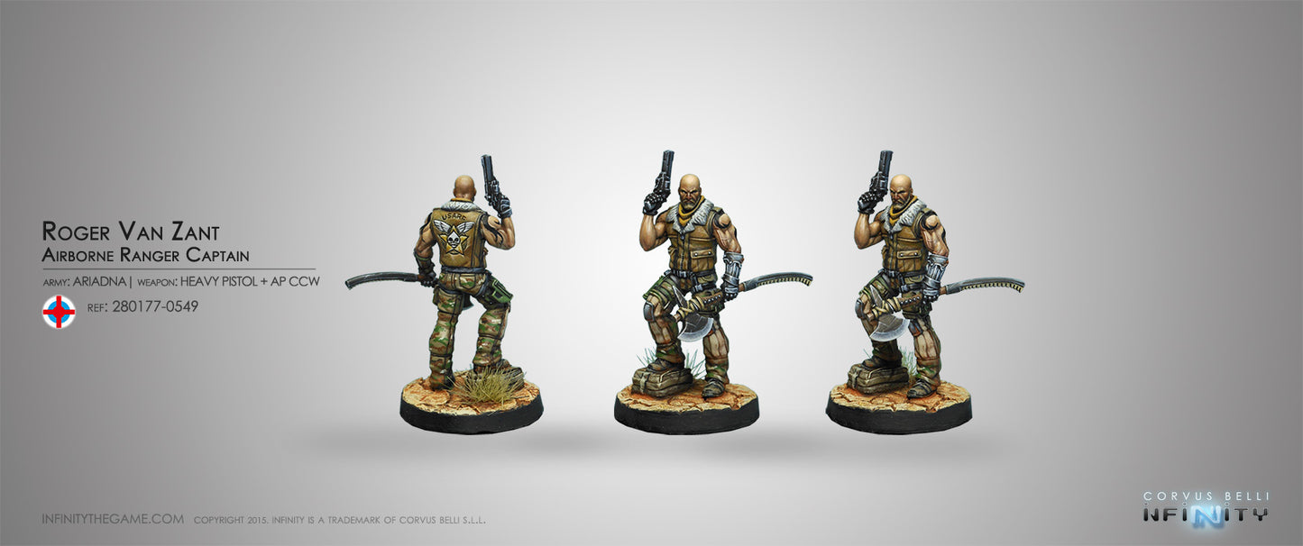 Infinity: Ariadna: Roger Van Zant, Cpt. 6th Airborne (Heavy Pistol, AP CCW)