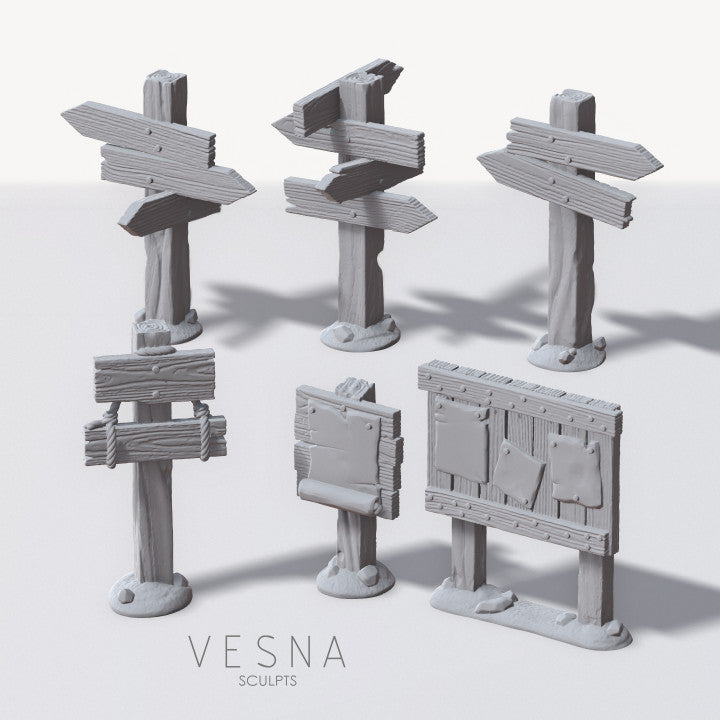 Questing boards and signs