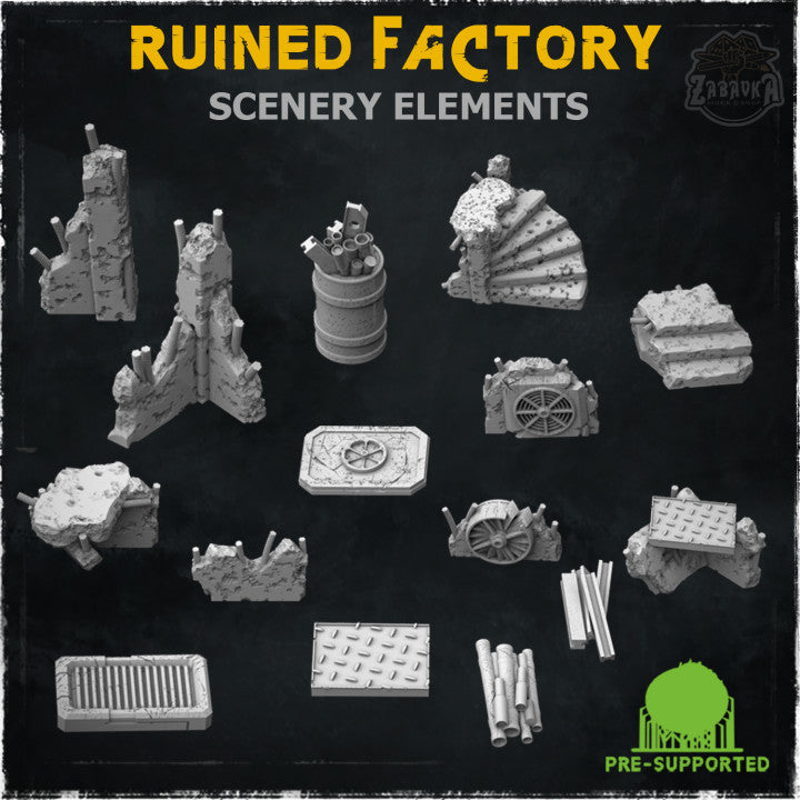 Ruined Factory Scenery Elements