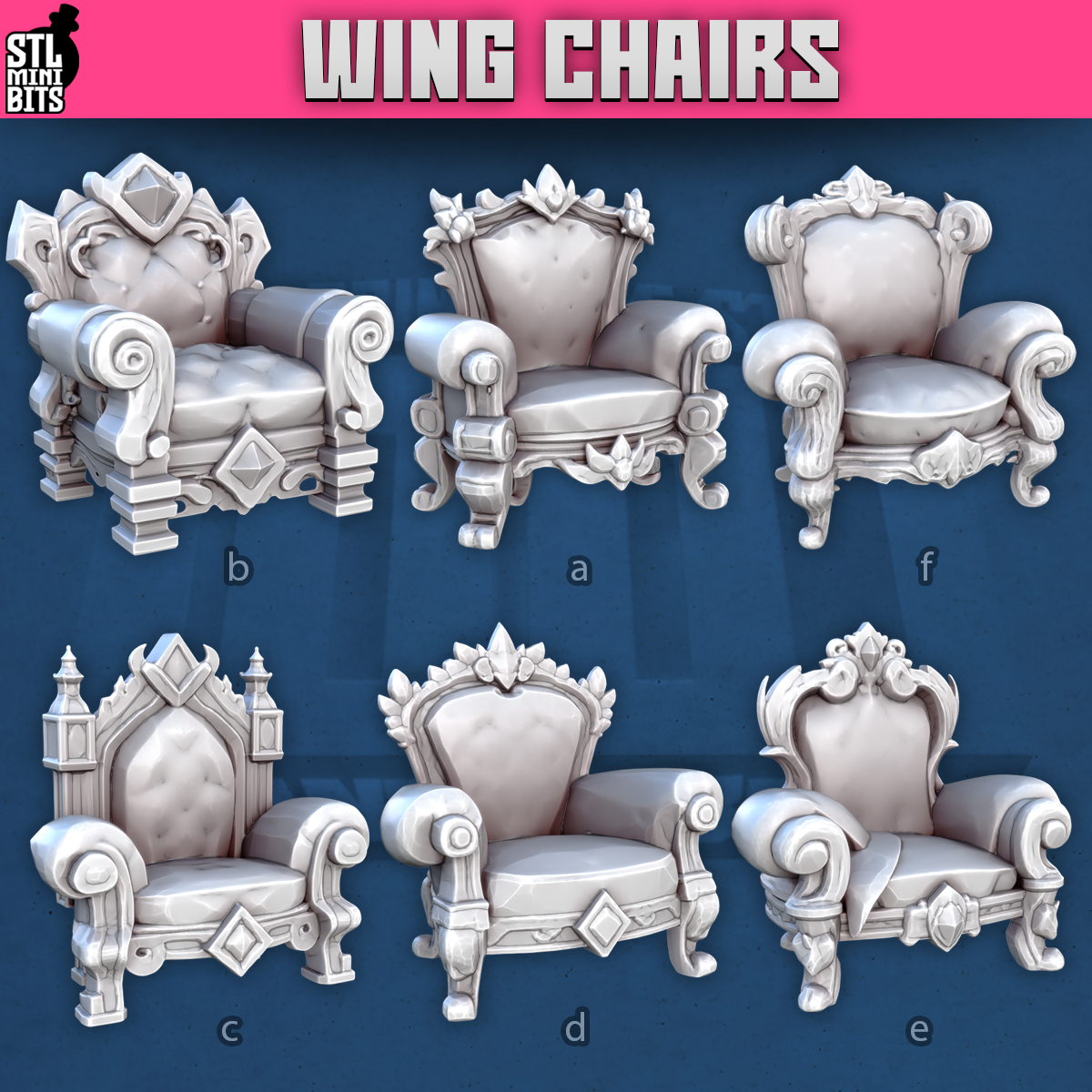 Wing Chairs by STL Miniatures