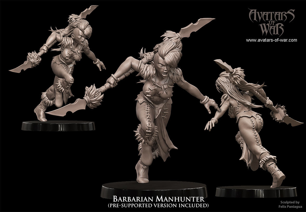 Barbarian Manhunter with Spear by Avatars of War