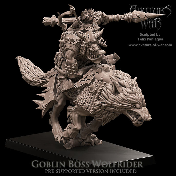Goblin Boss Wolfrider with Spear by Avatars of War