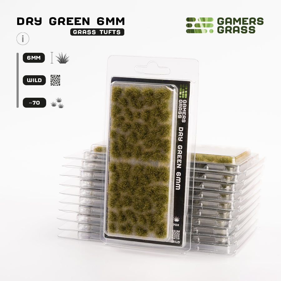 Dry Green 6mm - Wild Tufts By Gamers Grass