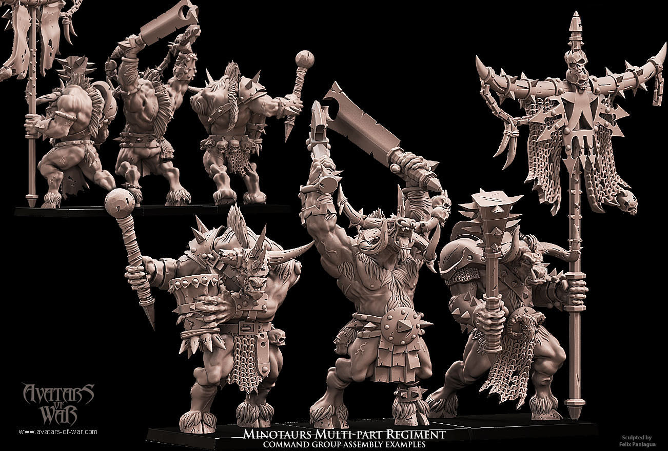 Minotaurs with Dual Hand Weapons (Multi-Part Regiment) by Avatars of War