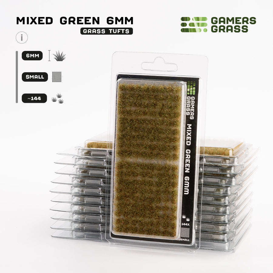 Mixed Green 6mm - Small Tufts By Gamers Grass