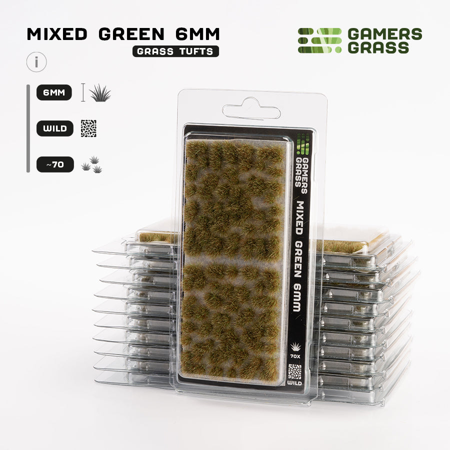 Mixed Green 6mm - Wild Tufts By Gamers Grass