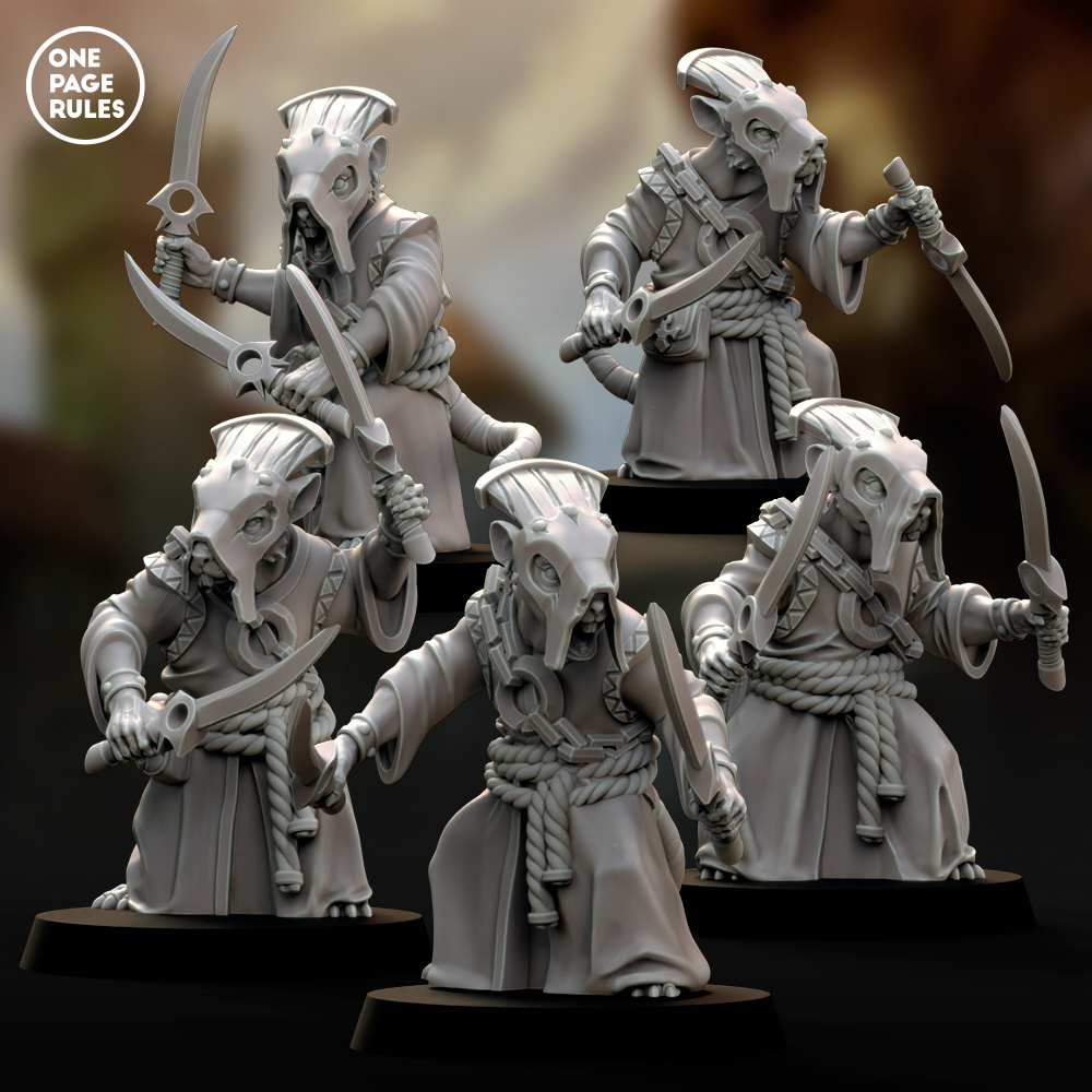 Monks (Dual Hand Weapons) - Ratmen (5 Models)