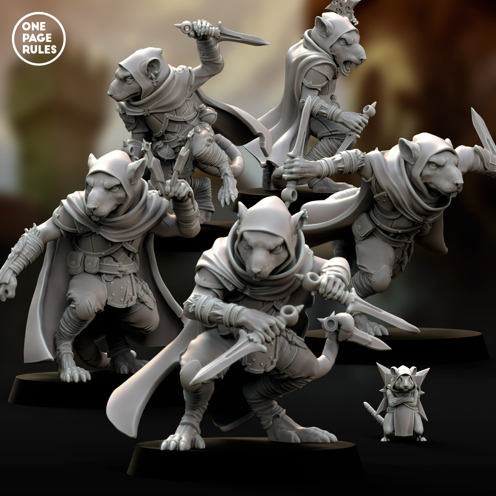 Night Scouts (Dual Hand Weapons) - Ratmen (5+1 Models)
