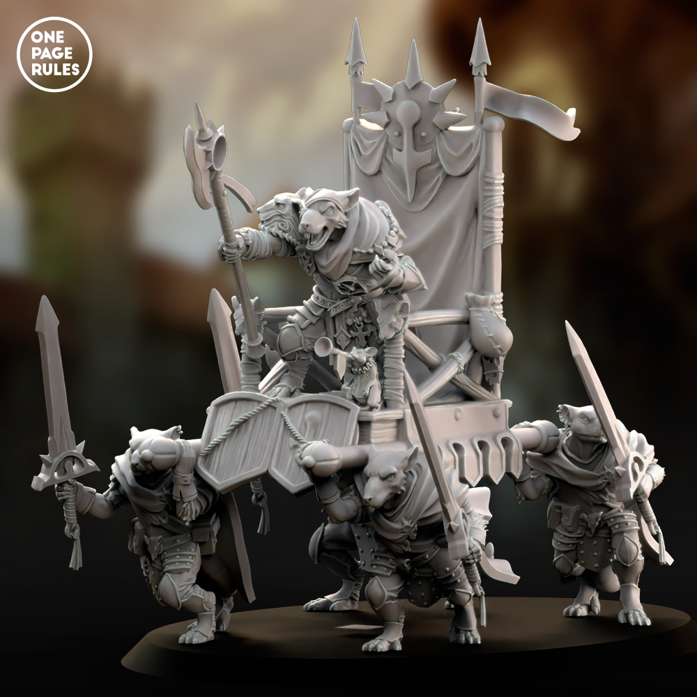 Battle Master on War Throne - Ratmen (1+4 Models)