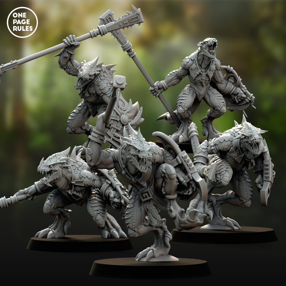 Saurian Warriors (Halberd) - Saurians (5 Models)