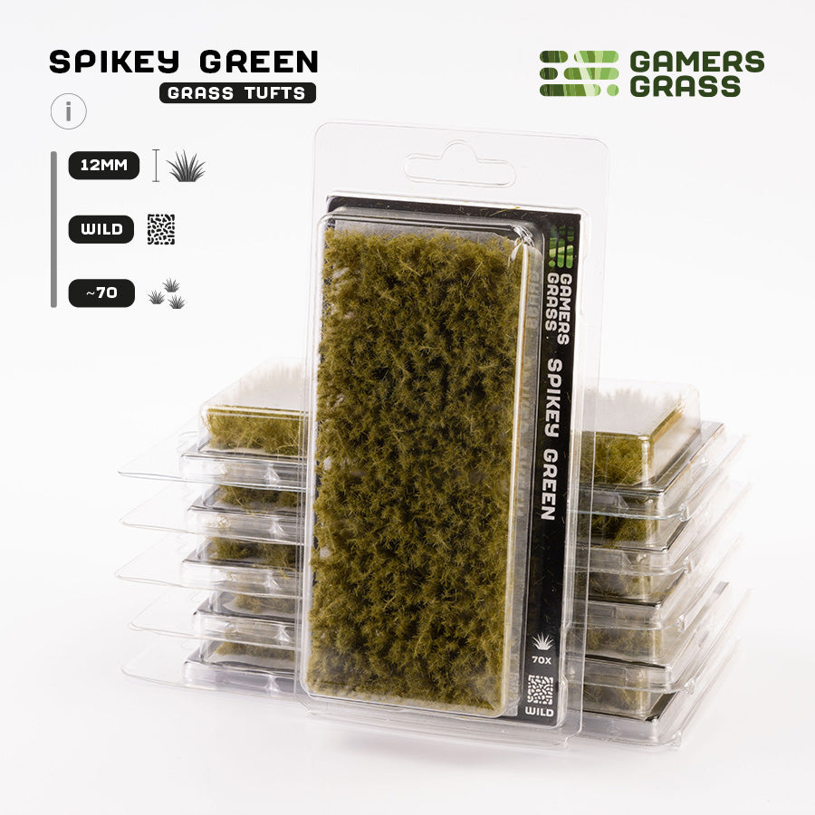 Green Spikey 12mm - Wild Tufts By Gamers Grass
