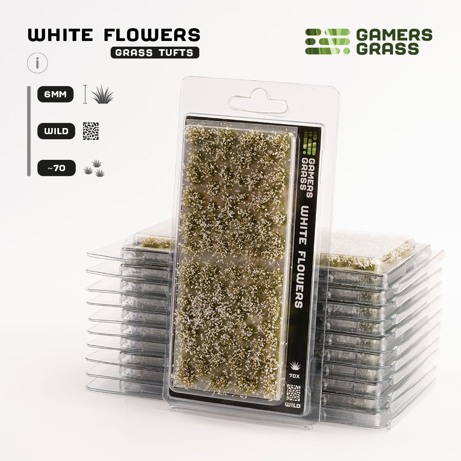 White Flowers 6mm - Wild Tufts By Gamers Grass