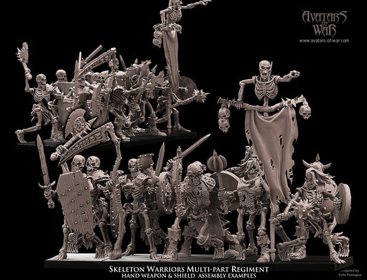 Skeleton Warriors with Hand Weapons and Shields (Multi-Part Regiment) by Avatars of War