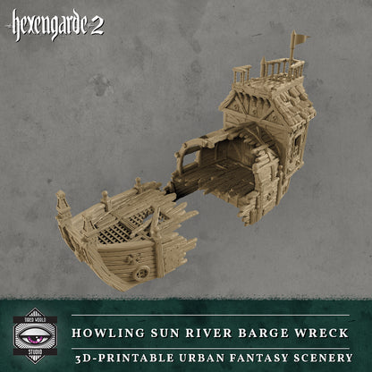 Howling Sun River Barge  Wreck - Tired World Studio