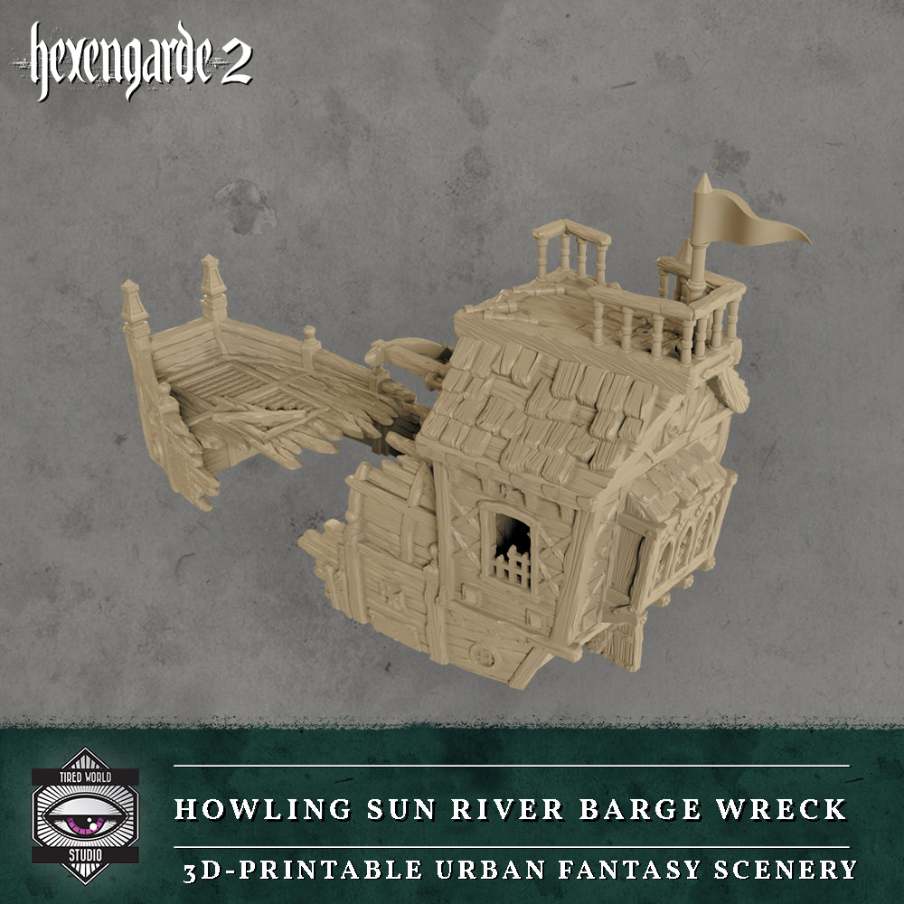 Howling Sun River Barge  Wreck - Tired World Studio