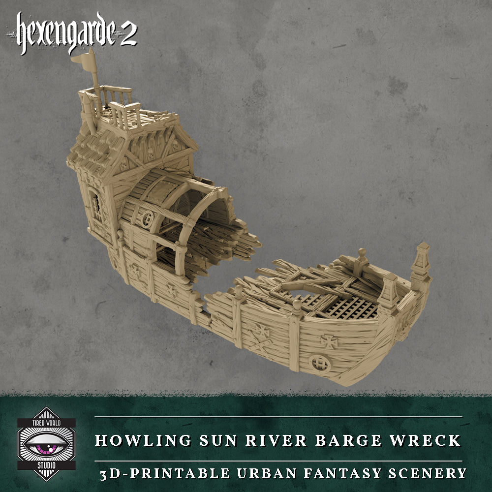 Howling Sun River Barge  Wreck - Tired World Studio