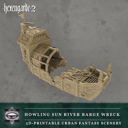 Howling Sun River Barge  Wreck - Tired World Studio