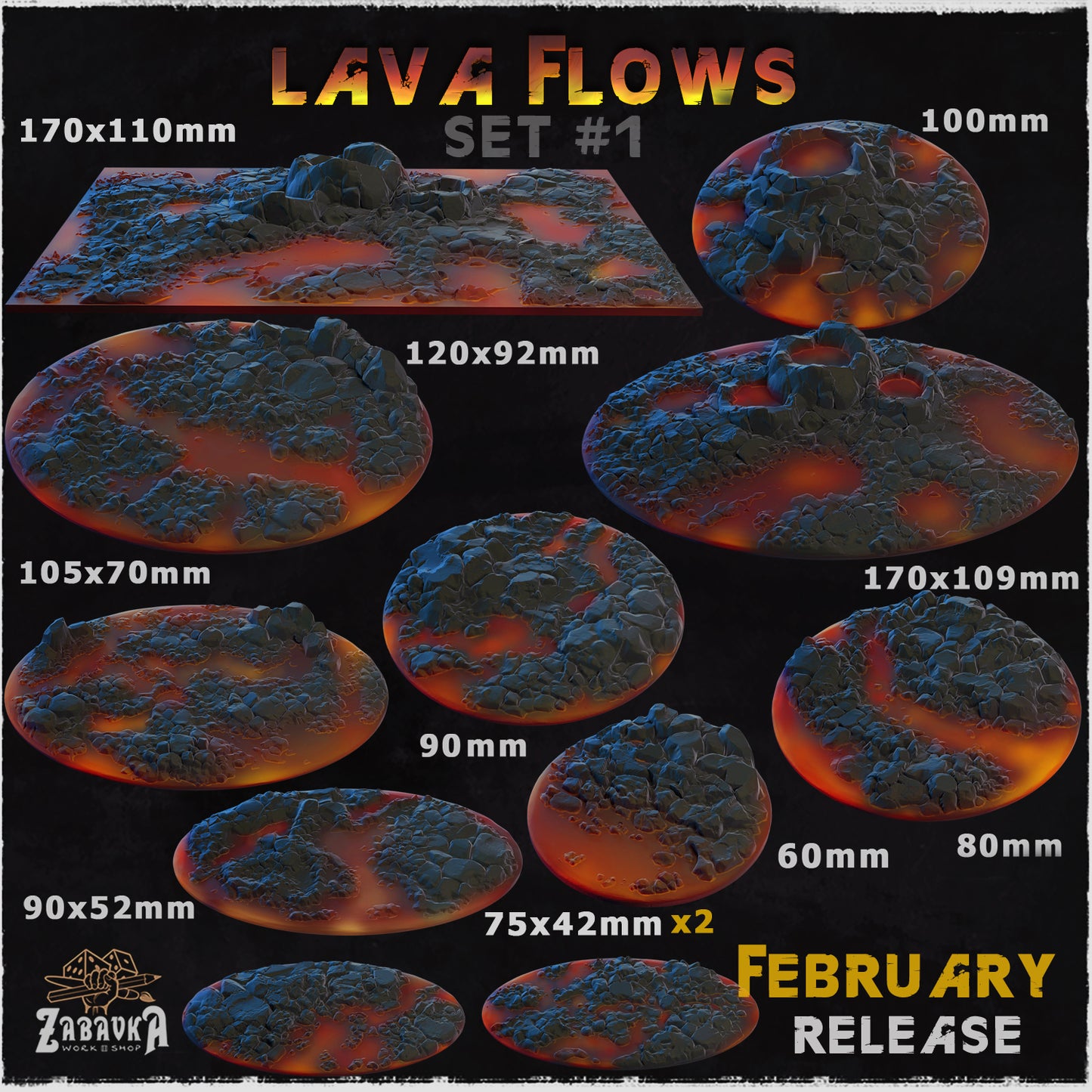 Lava flows Bases by Zabavka Workshop