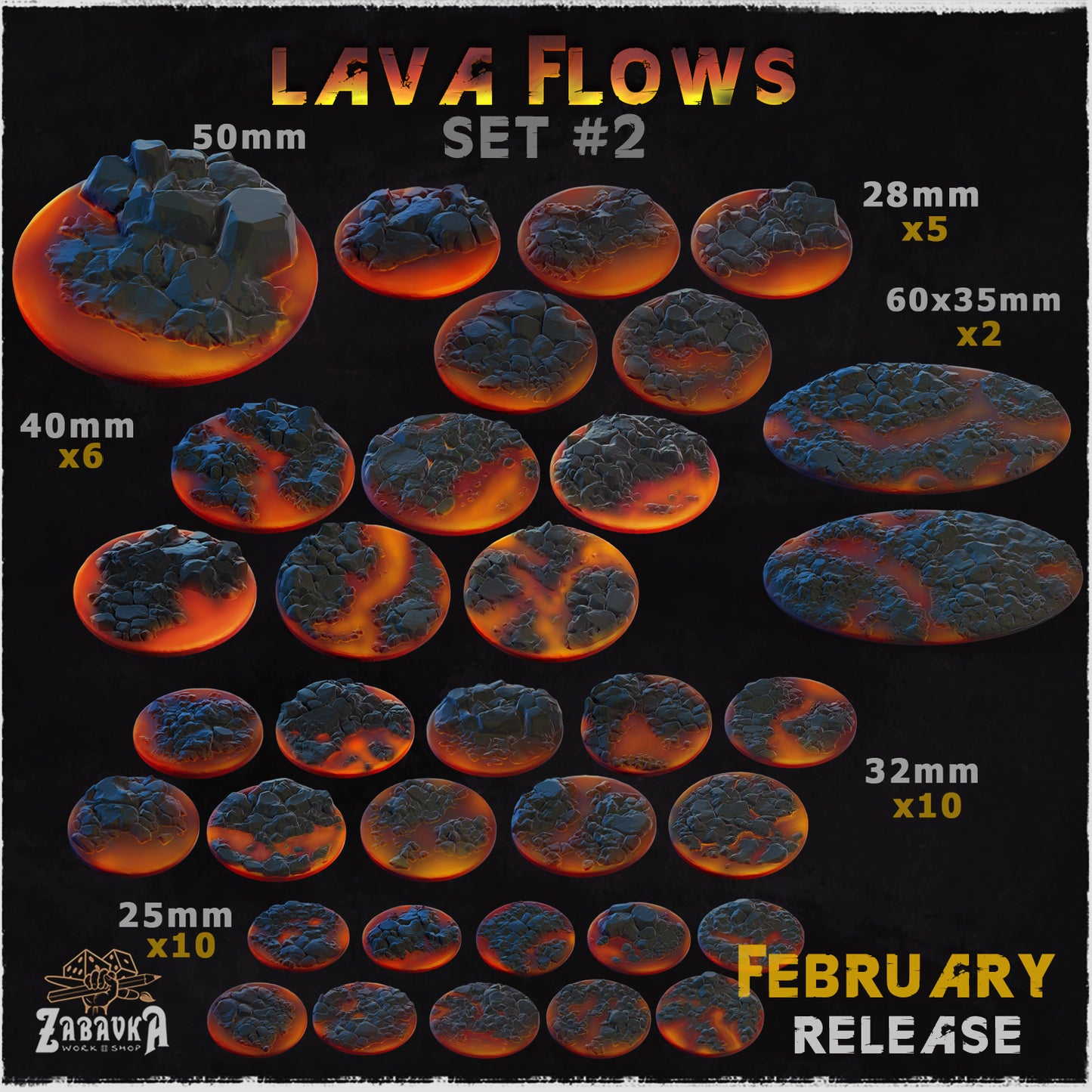 Lava flows Bases by Zabavka Workshop