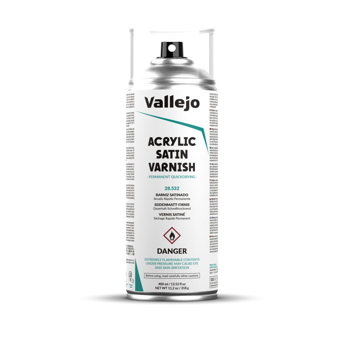 Satin Varnish 400ml - Vallejo Aerosol Spray Primer