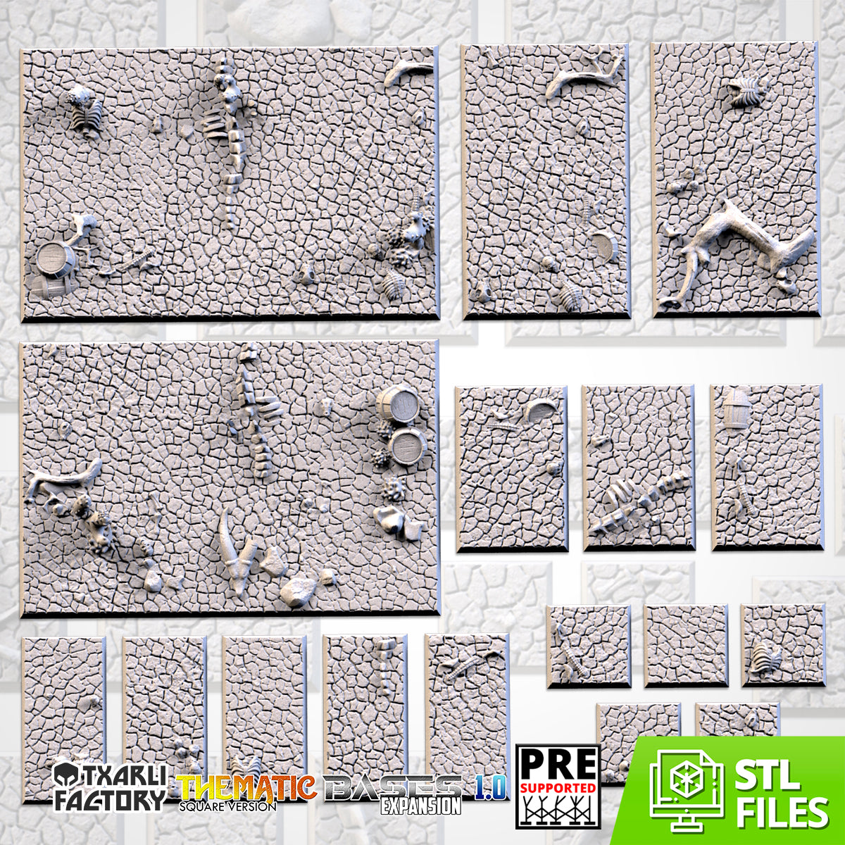 Cracked Desert Square Bases By Txarli Factory