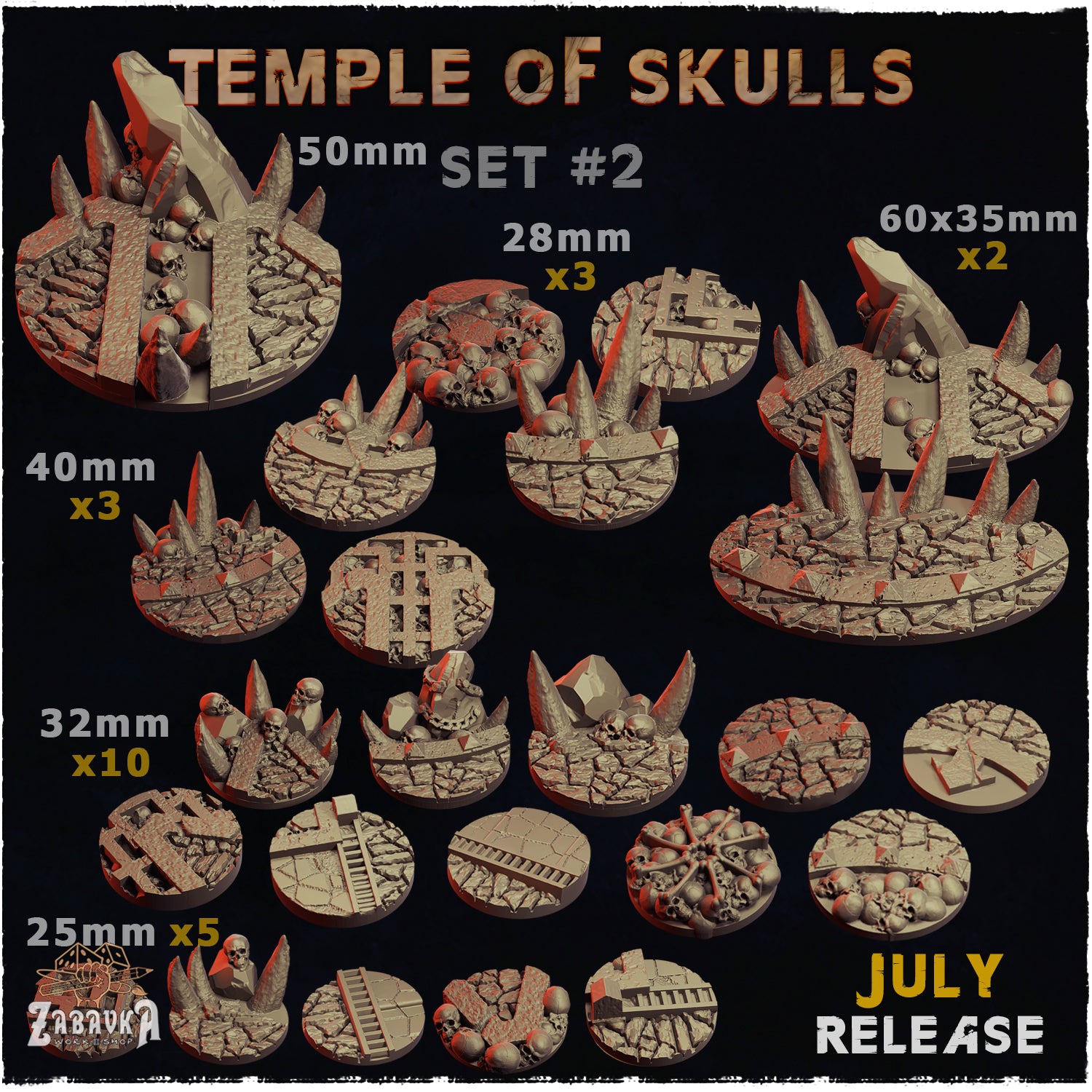 Temple of Skulls Bases by Zabavka – Miniature Horde