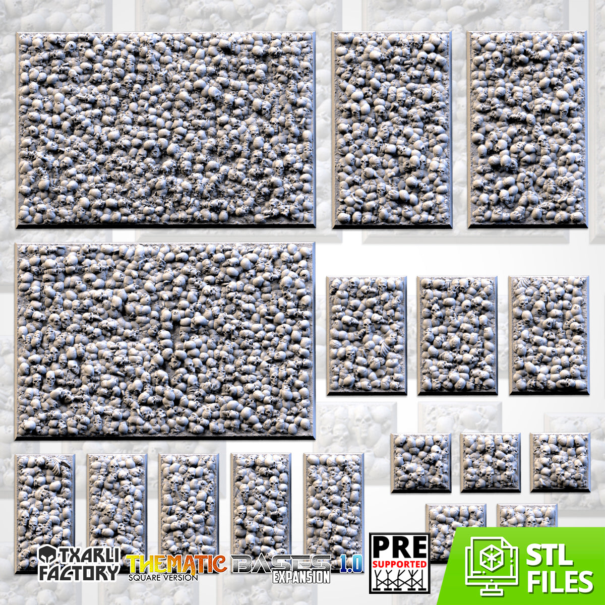 Death Skulls Square Bases By Txarli Factory