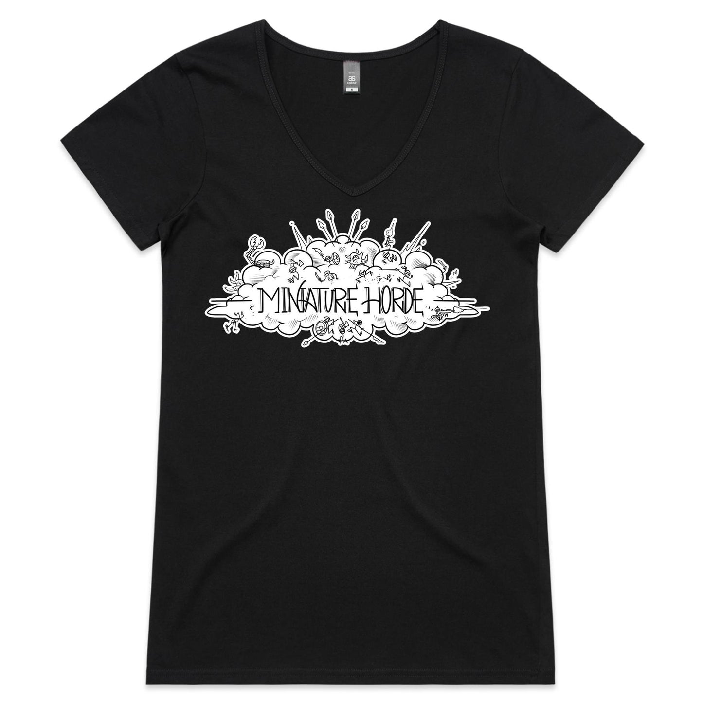 Miniature Horde Logo - Womens V-Neck T-Shirt