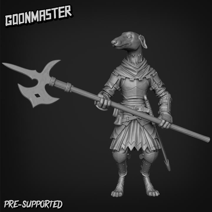 Borzoi With Halberd By Goon Master