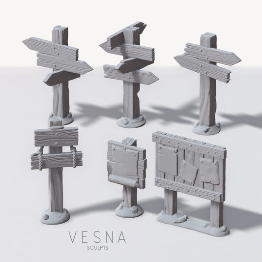 Questing boards and signs