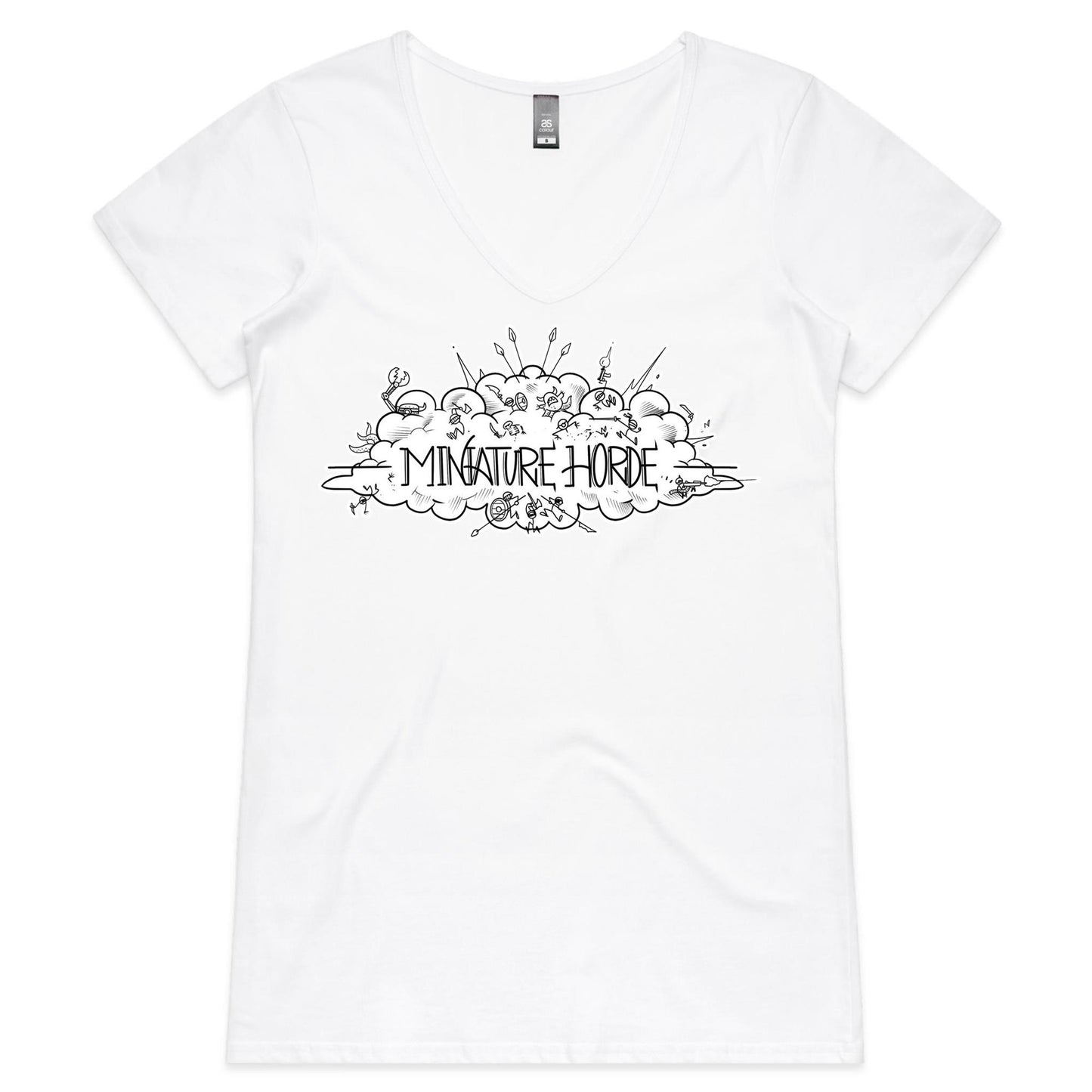 Miniature Horde Logo - Womens V-Neck T-Shirt