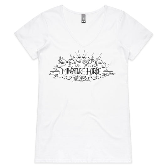 Miniature Horde Logo - Womens V-Neck T-Shirt