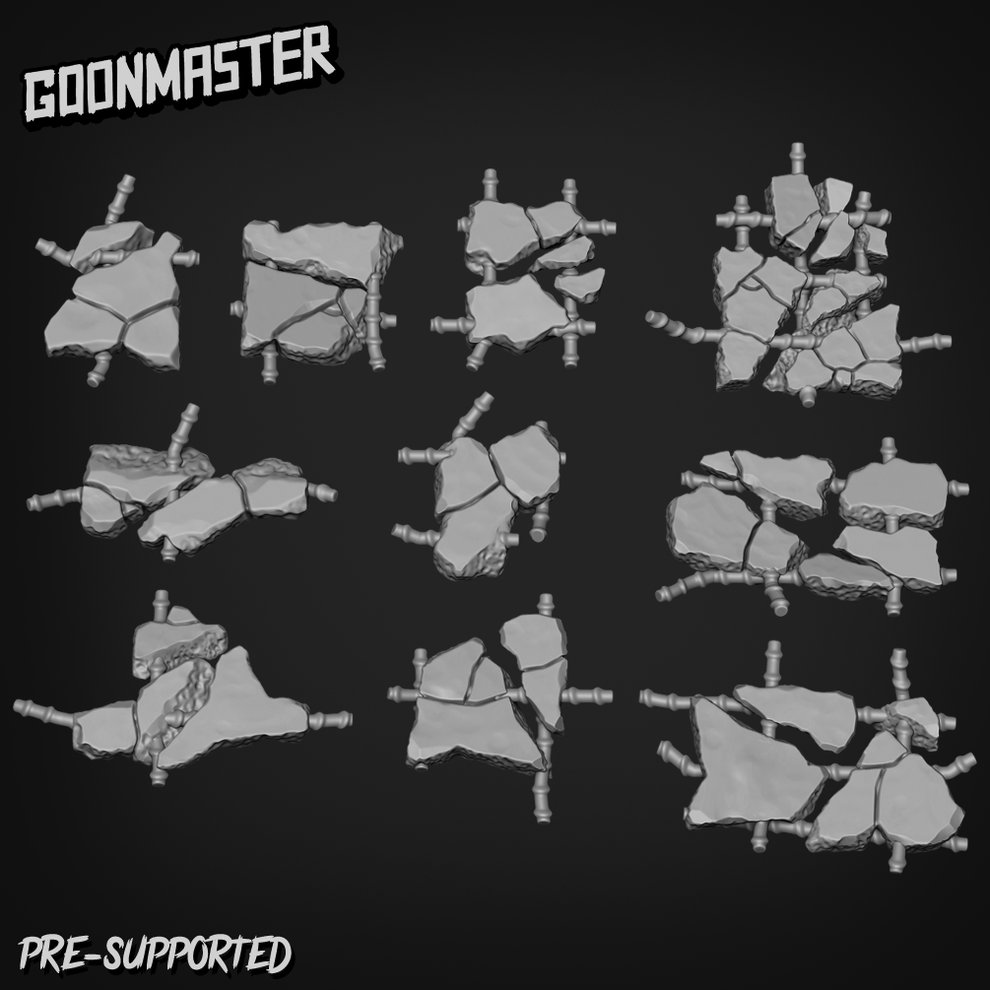 Broken Concrete Rebar Slabs by Goon Master – Miniature Horde