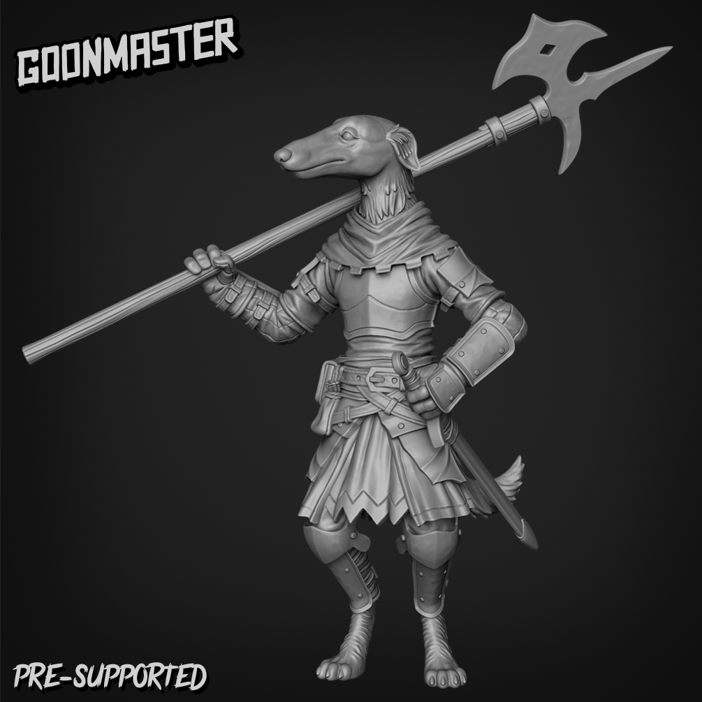 Borzoi With Halberd By Goon Master
