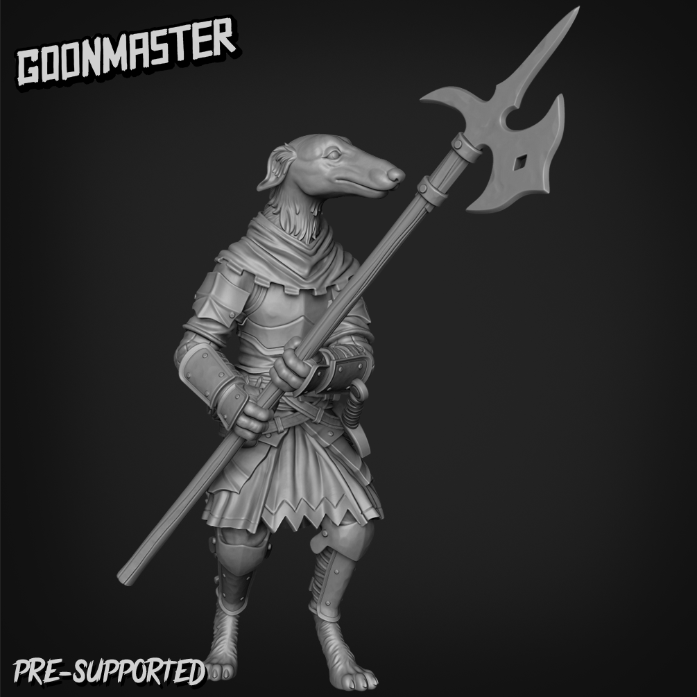 Borzoi With Halberd By Goon Master