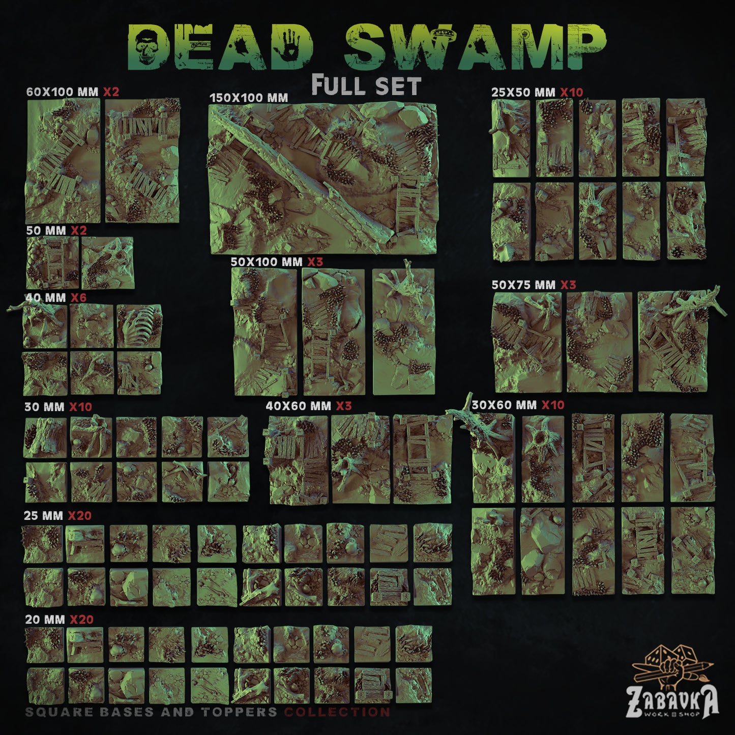 Dead Swamp Square Bases By Zabavka Workshop