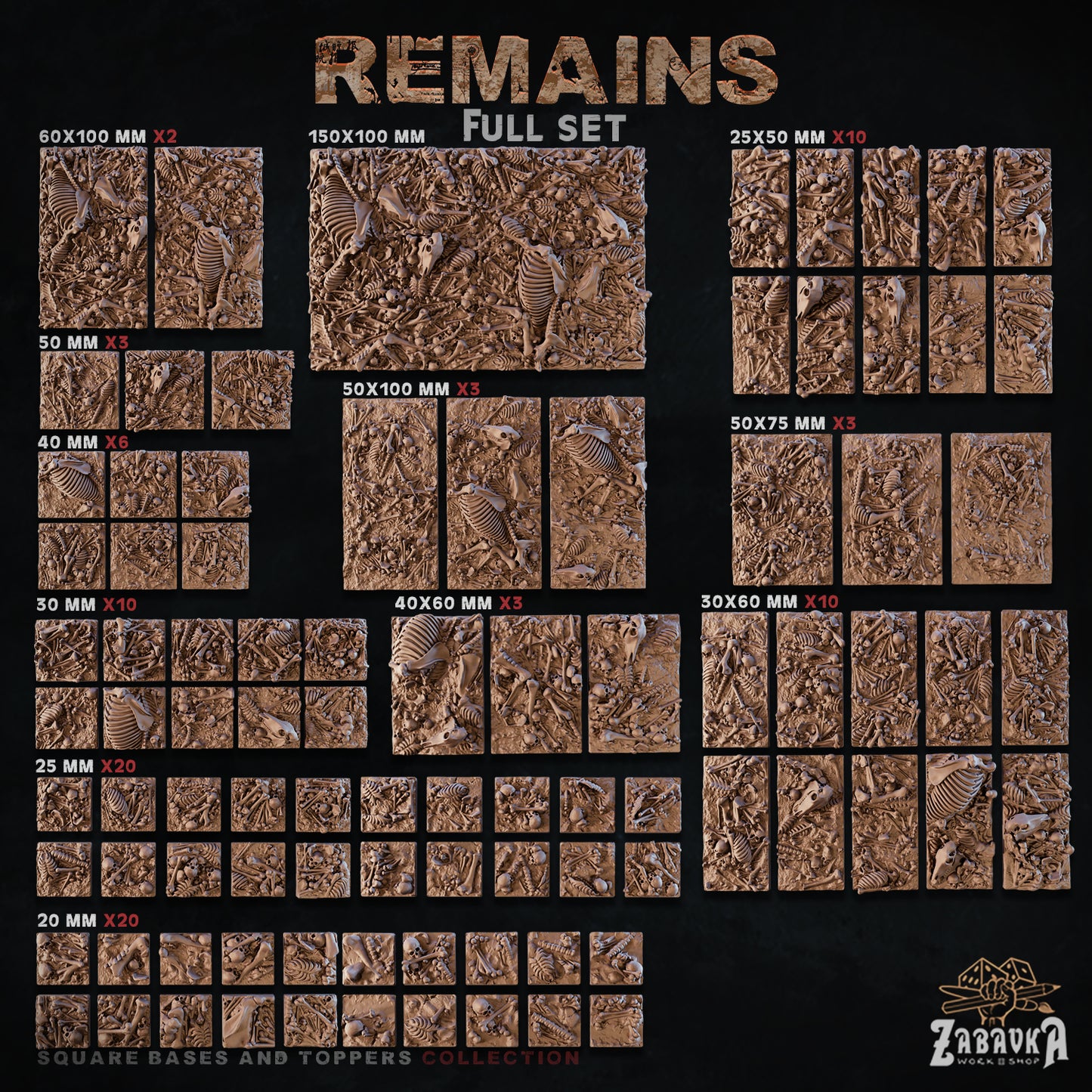 Remains Square Bases By Zabavka Workshop