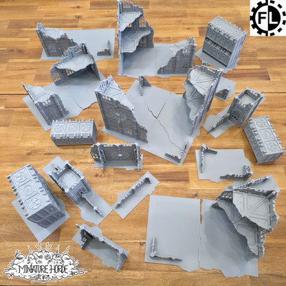 11th Edition Folding Terrain - Gothic Ruins Set