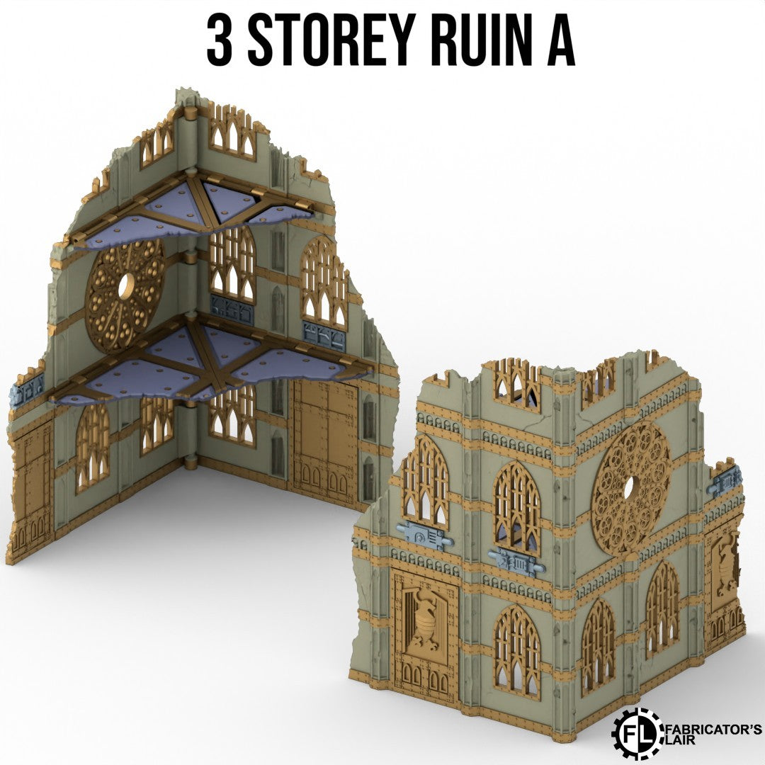 11th Edition Folding Terrain - Gothic Ruins Set