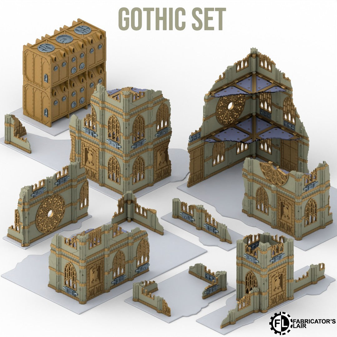11th Edition Folding Terrain - Gothic Ruins Set