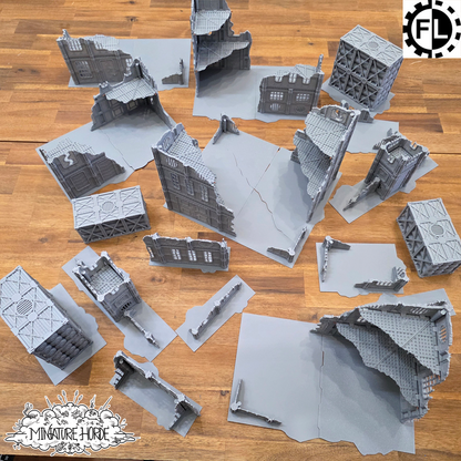 11th Edition Folding Terrain - Industrial Ruins Set