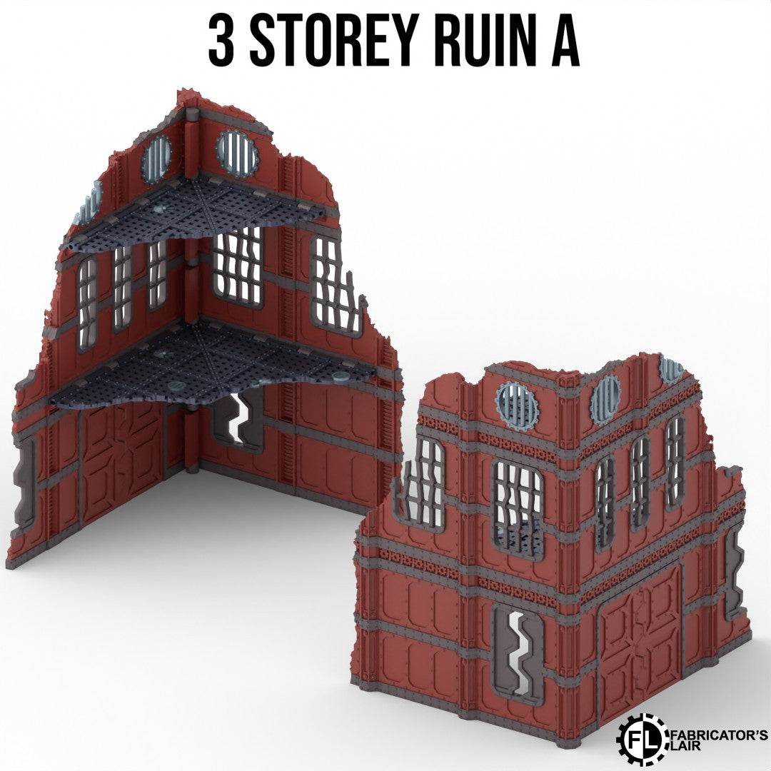 11th Edition Folding Terrain - Industrial Ruins Set