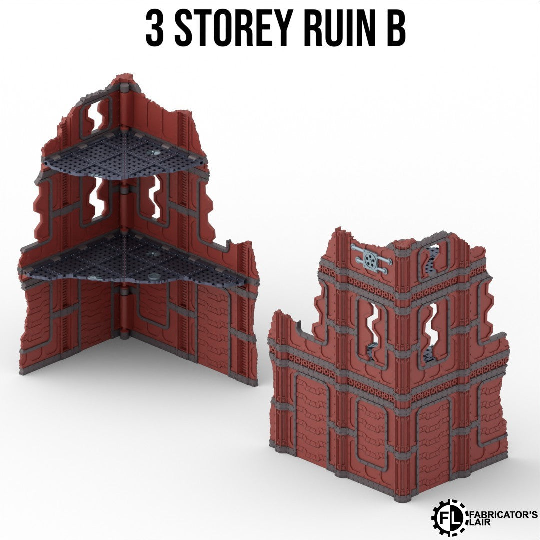 11th Edition Folding Terrain - Industrial Ruins Set