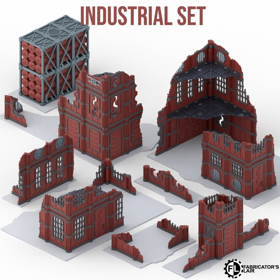 11th Edition Folding Terrain - Industrial Ruins Set