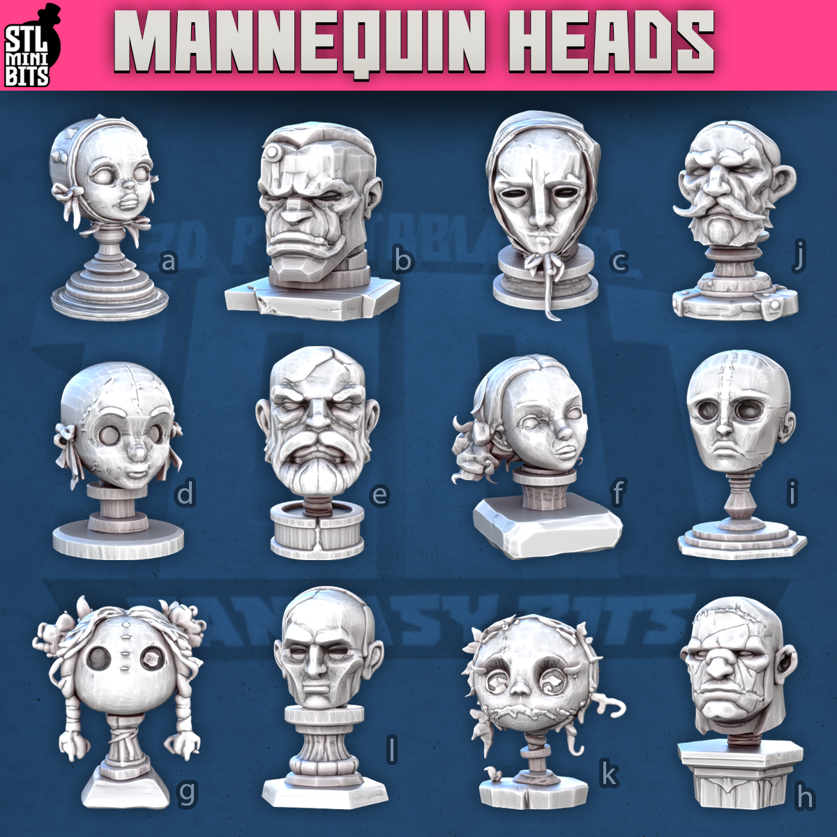 Mannequin Heads by STL Miniatures