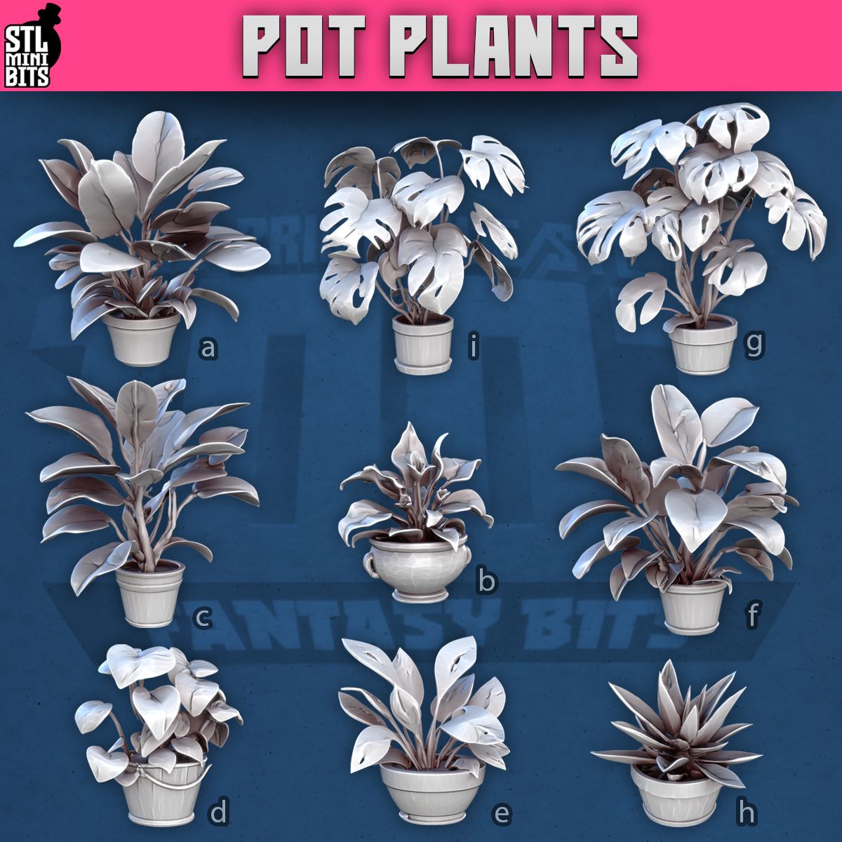 Pot Plants by STL Miniatures