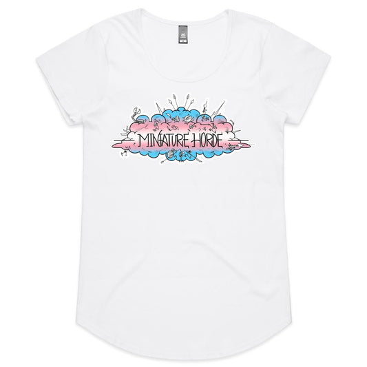 Trans Flag Logo - Womens Scoop Neck T-Shirt