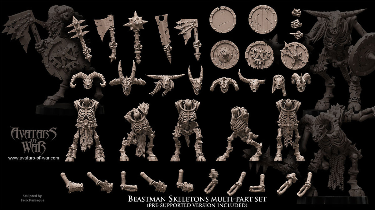 Beastmen Skeletons (Multipart Regiment) by Avatars of War